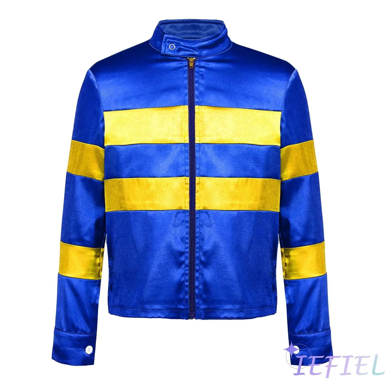 

Kids Horse Rider Jacket Mock Neck Long Sleeve Color Block Zip-Up Jacket Coat Horse Racer Training Costume for Halloween Carnival
