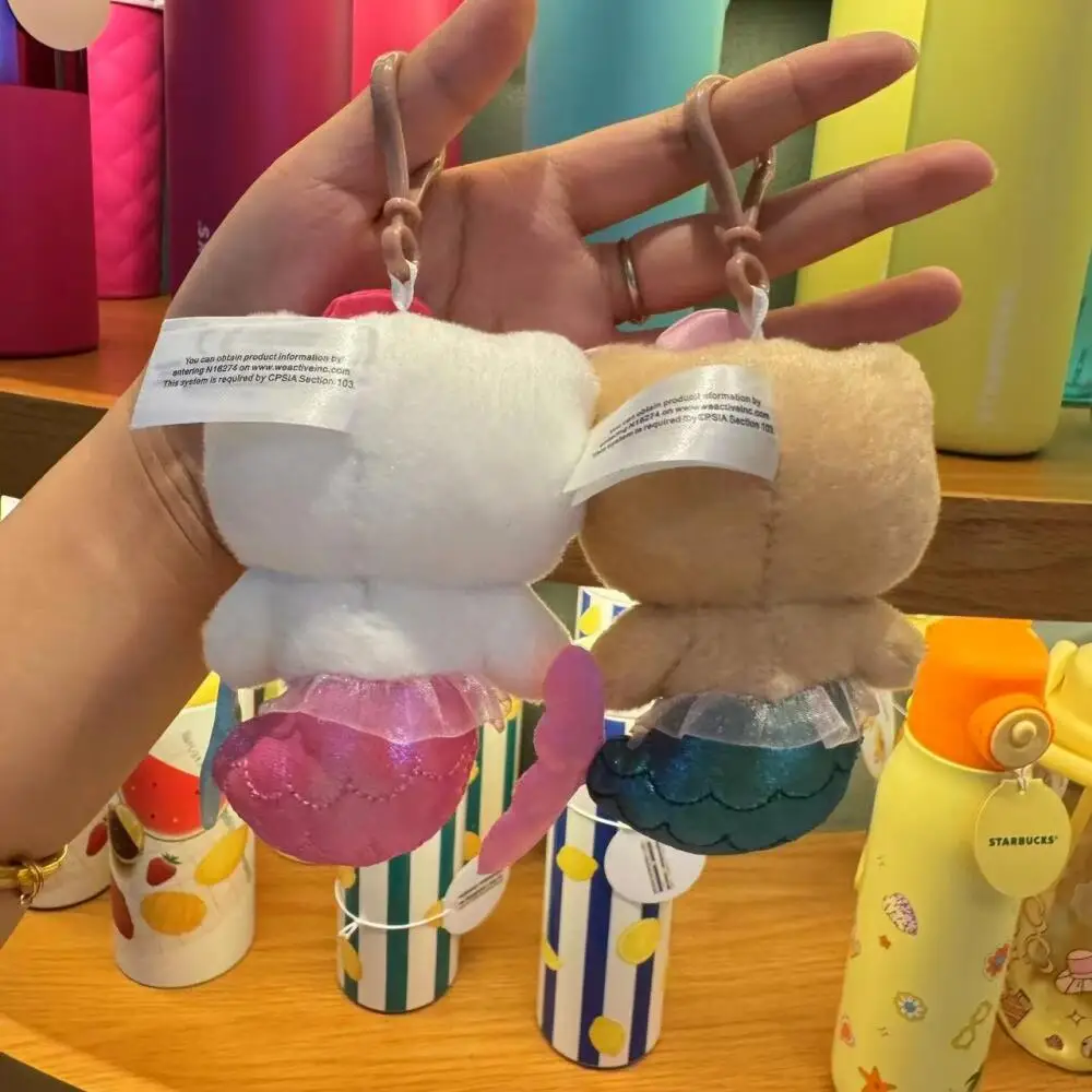 Sanrio American Version of The Black Skin Mermaid Hello Kitty Doll Hanging Keychain Kitty Cat Bag Accessories Cute Stuffed Toy