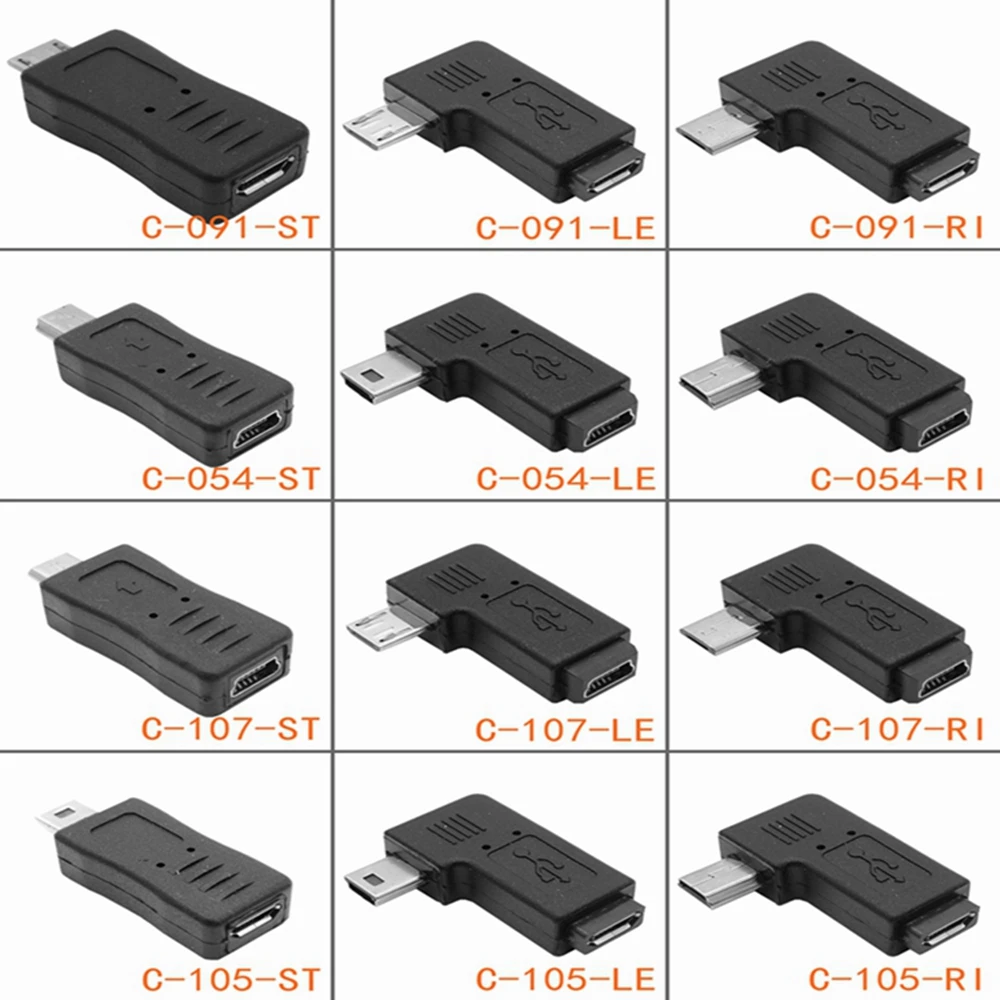 

Mini USB to Mini USB plug 90 degree left and right angles Mini USB 5-pin female to Mini USB male data synchronization adapter pl