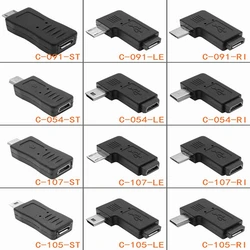 Mini USB to Mini USB plug 90 degree left and right angles Mini USB 5-pin female to Mini USB male data synchronization adapter pl