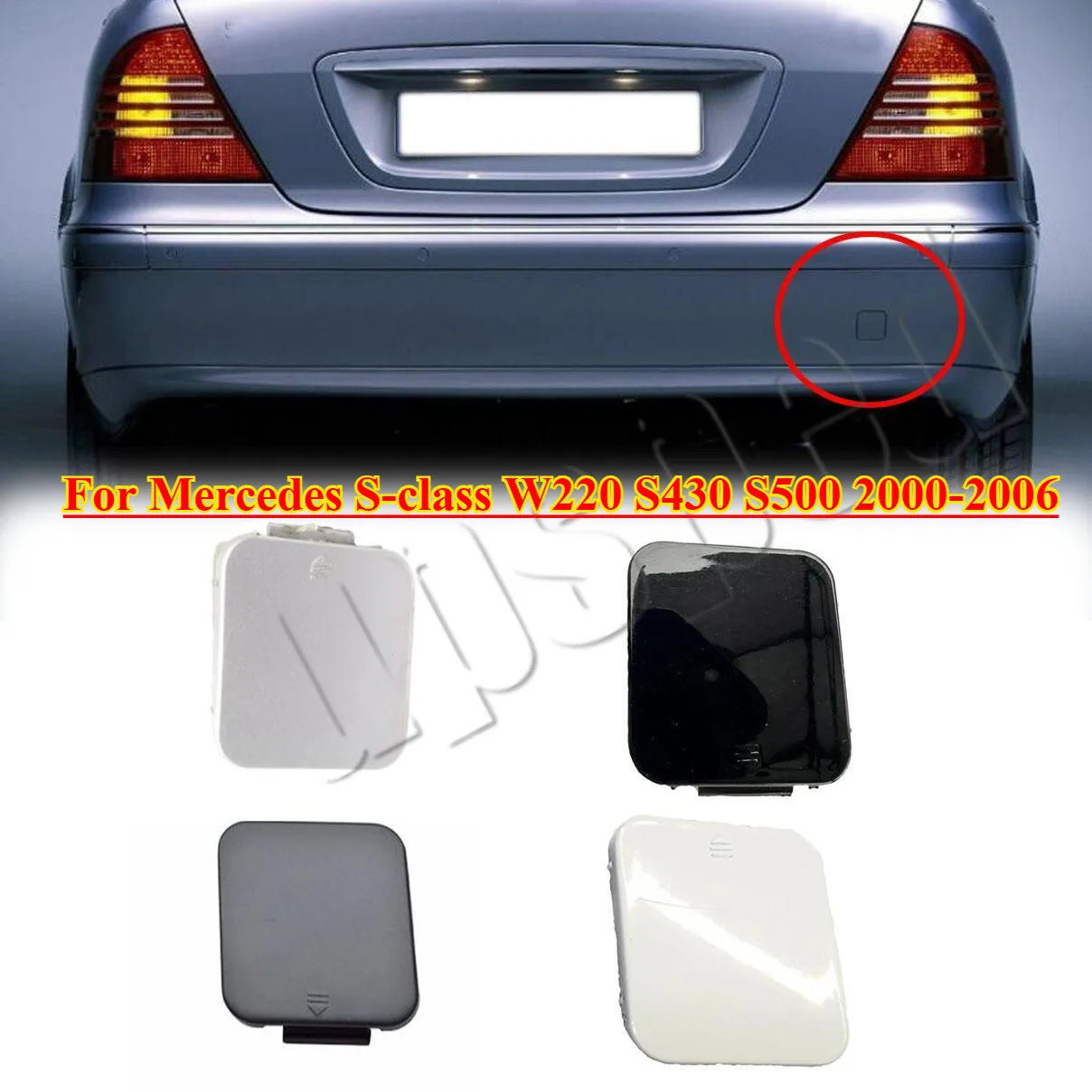 

Rear Bumper Tow Hook Eye Cover Cap For Mercedes S-class W220 S430 S500 2000-2006