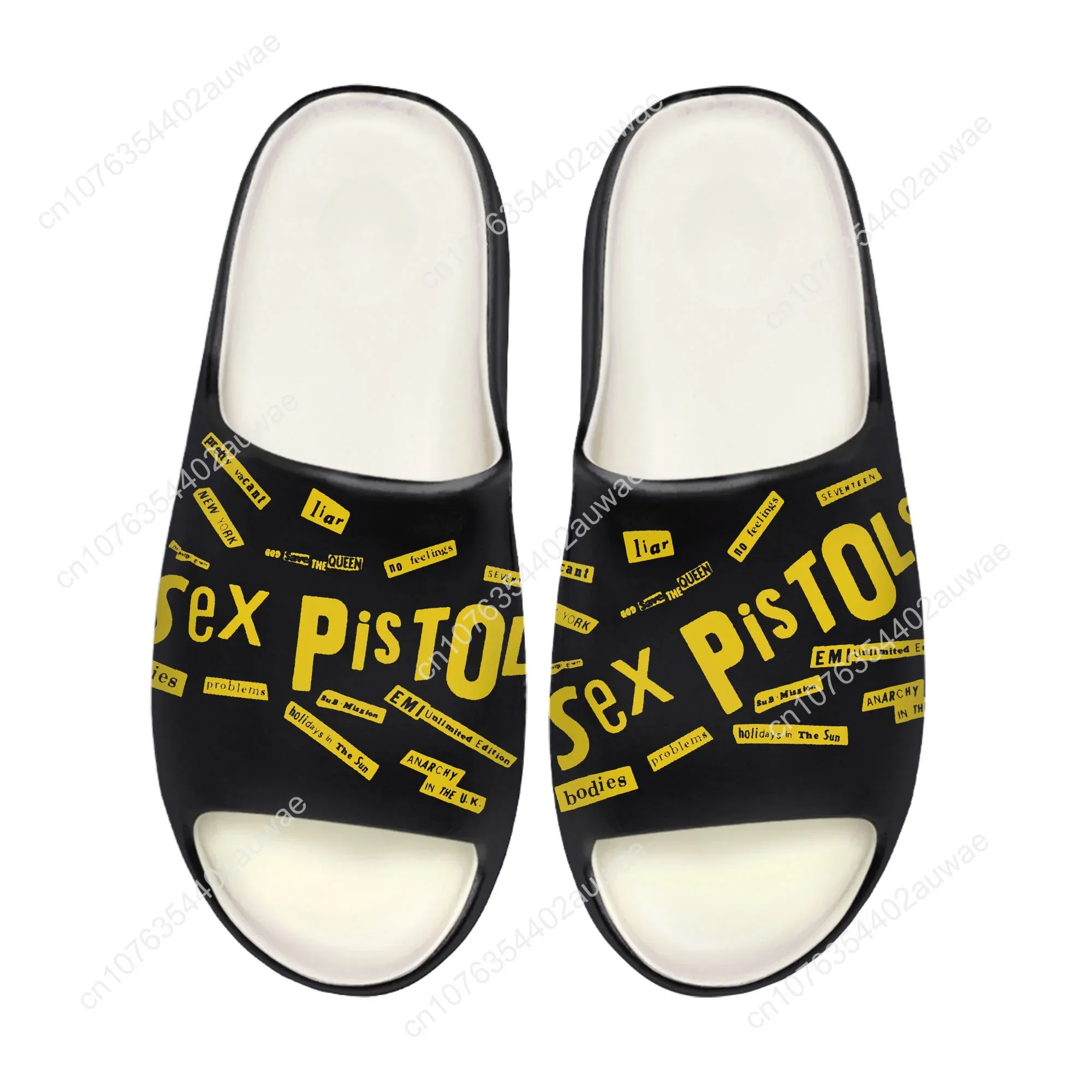 Sex Pistols Band Soft Sole Sllipers Home Clogs Step on Water Shoes Mens Womens Teenager Customize Bathroom Beach on Shit Sandals