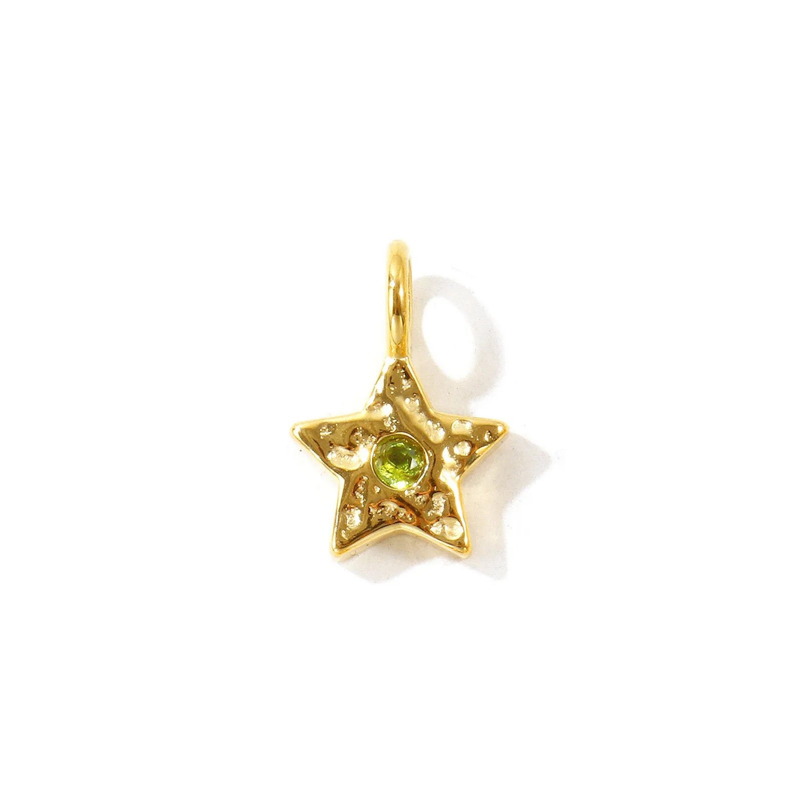 1 Stück Mini Zirkonia Anhänger Geometrischer Stern 18K Vergoldet 304 Edelstahl Charms DIY Halskette Schmuckherstellung Großhandel – Detail 3