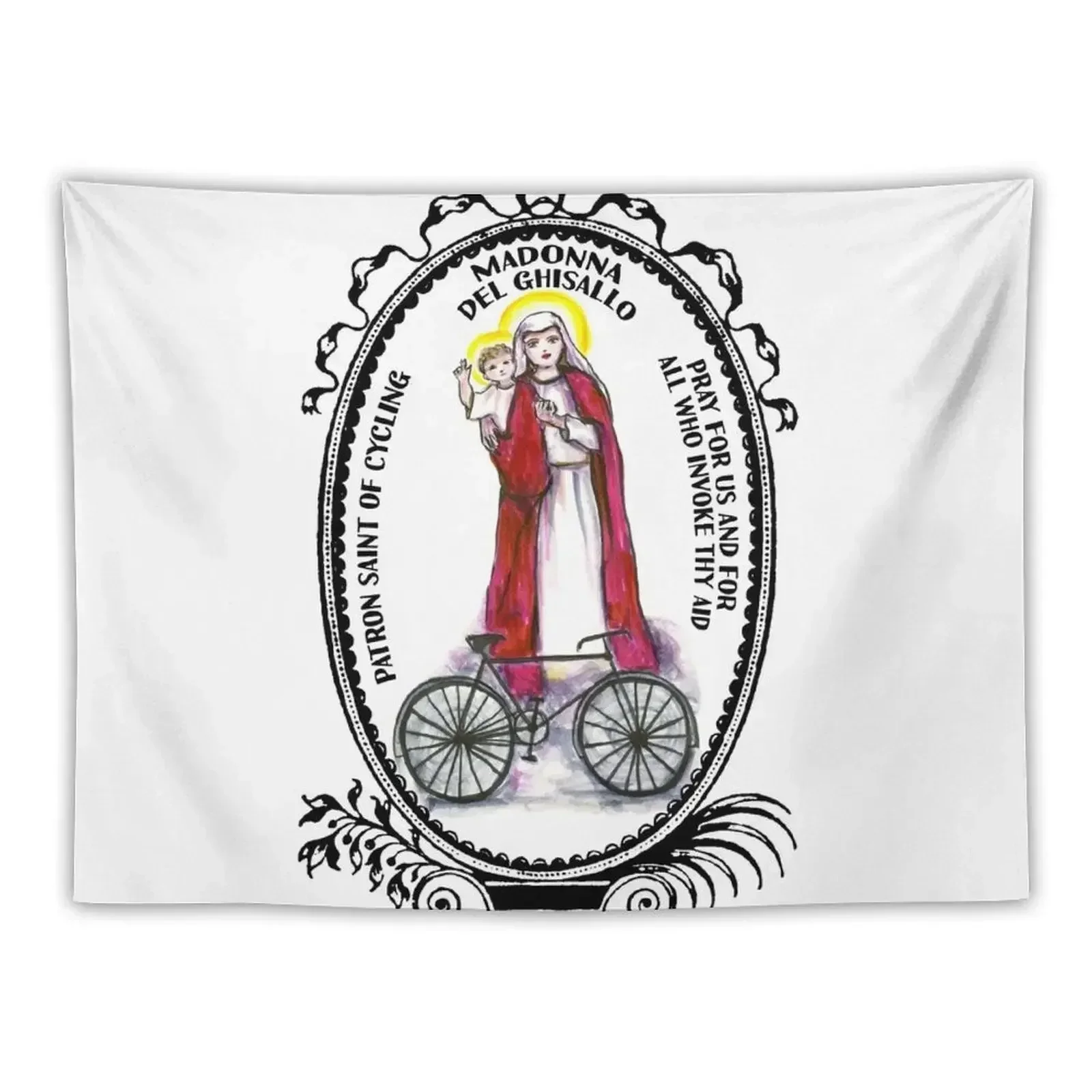 Madonna del Ghisallo Patron Saint of Cycling Tapestry Wall Hangings Decoration Wall Hanging Wall Aesthetic Decoration Tapestry