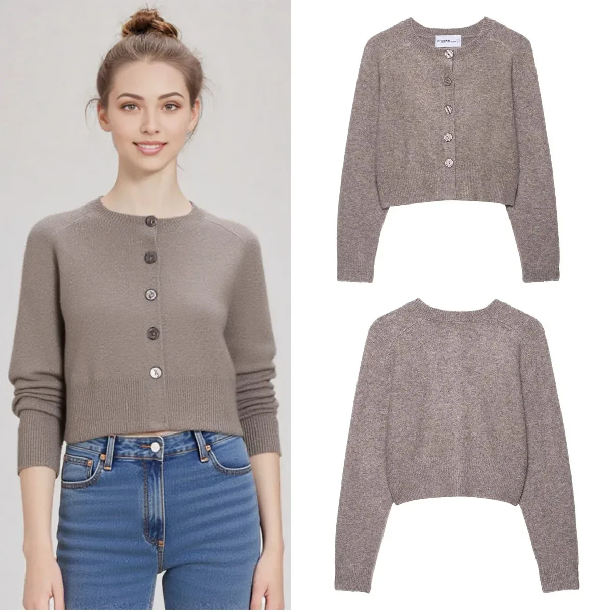 

Ladylike Knitted Sweater Knitwear Coat Women Basic Casual Short Cardigan Elegant Knitted Cardigans Jacket For Women Daily