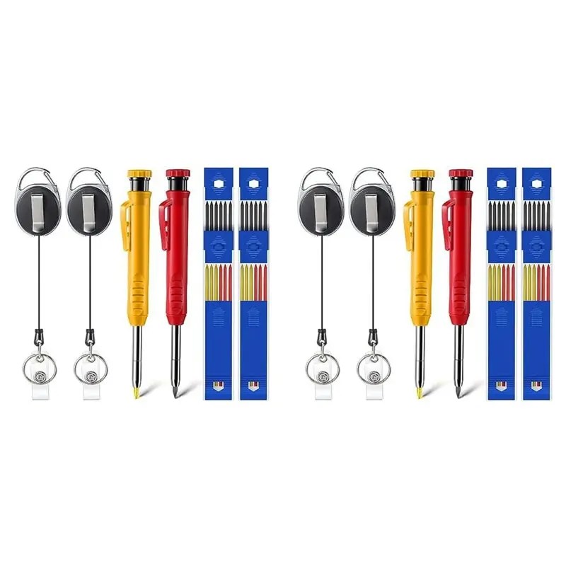【Ship Within 4X Mechanical Woodworking Pencil With Retractable Stand, Retractable Pull Pen Holder, Great For Woodworking Archite