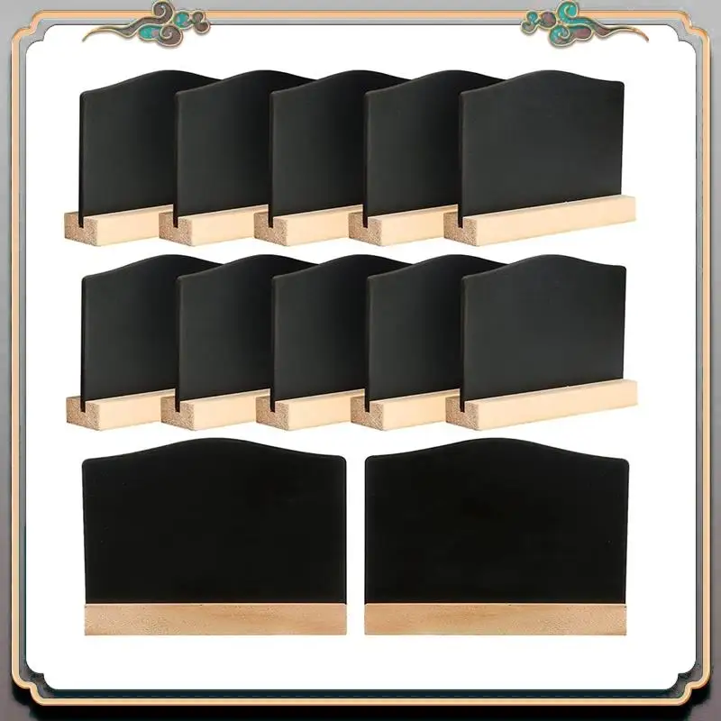 A46M-12 Mini Chalkboard With Stand, Small Blackboard Wooden Signs For Labelling, Mini Board Set, Place Cards, Price Tags