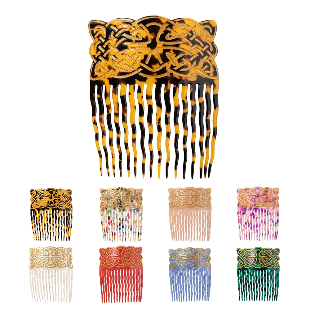 Vintage Hair Combs Colorful Acetate Hair Accessories Tortoiseshell Women Hair clips Flamenco Headdresses Comb Hair forks jewelry