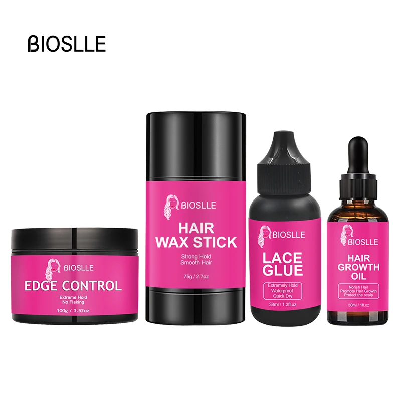 

BIOSLLE Hair Wax Stick Natural Hair Growth Oil Bonding Lace Glue Set