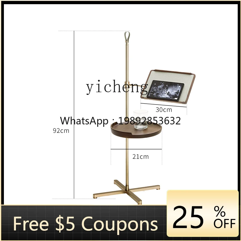 

Tqh Coffee Table Mobile Storage Rack Living Room Modern Simple Stainless Steel up and down Adjustable High-End Side Table