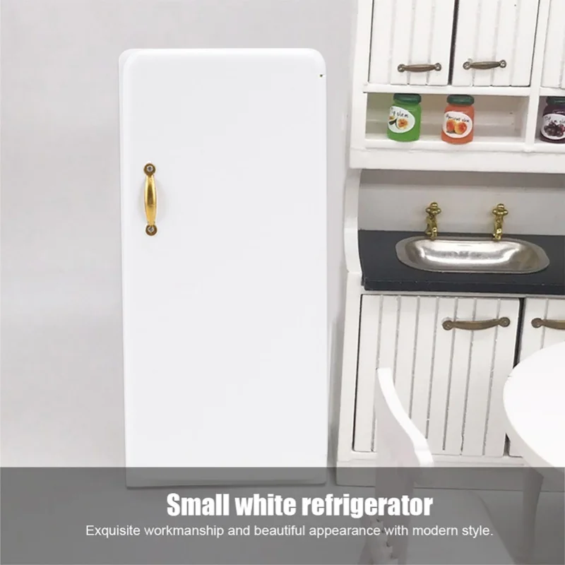 

1:12 Dollhouse Kitchen Miniature Furniture Accessory Realistic Wood Four Layer Refrigerator(Refrigerator )