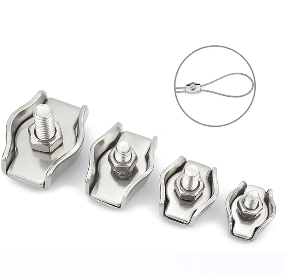 10/20 Stück 304 Edelstahl-Drahtseilklemme, Kabelklemme, Einzelner fester Kabelverbinder, Drahtsperre M2-M8, Drahtseilbefestigung – Detail 5