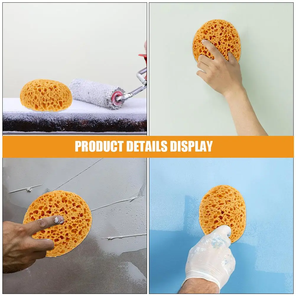 4 Pcs Textured Sponge Round Paint Brush Knockdown Roller Drywall Tools for Painting