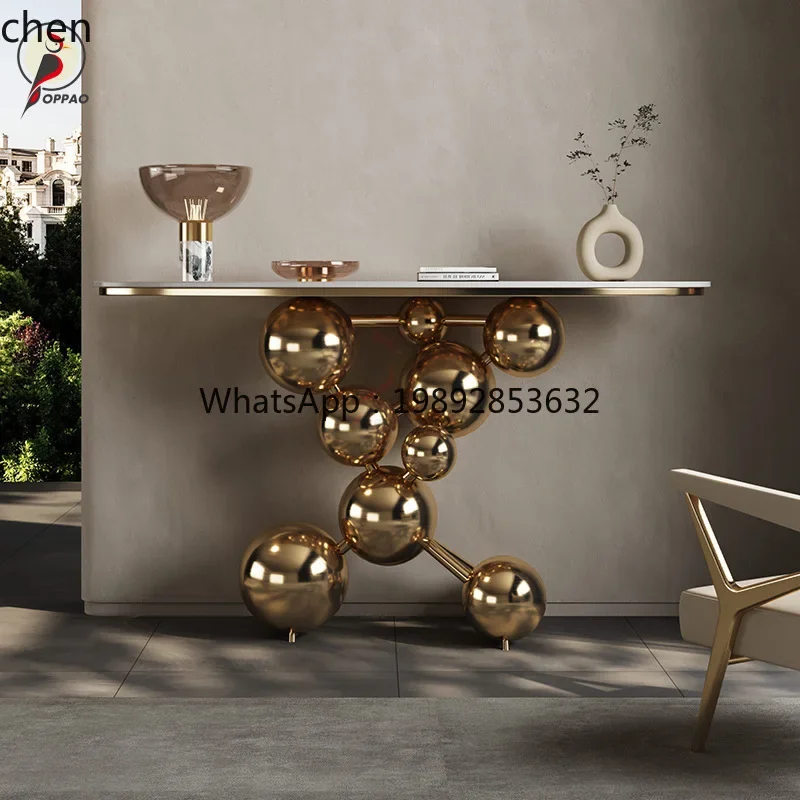 

YFY Creative Rock Plate Entrance Table Light Luxury Entryway Console Hotel View Table