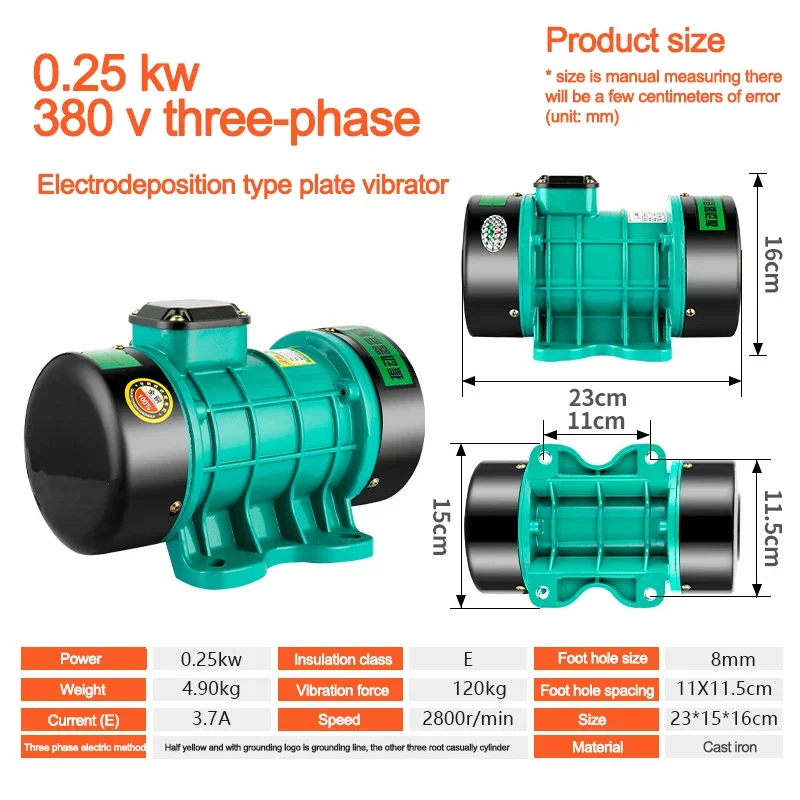 Imagem -02 - Máquina Vibratória de Concreto Plano Anexada Motor Monofásico ou Trifásico Ferramentas Manuais de Construção para Construção e Pontes 220 v 380v