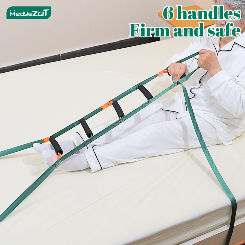 Lift strap designed for the bedridden elderly, strong, bed ladder assist pull-up assist and sit-up assist, with 6 handles