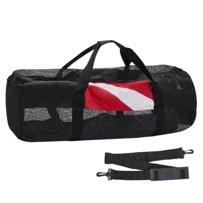 11UE Mesh Diving Duffels Bag, Dobráveis ​​Grandes Sacos Praia Tote com Zíper, Equipamentos Mergulho Snorkeling Sacos