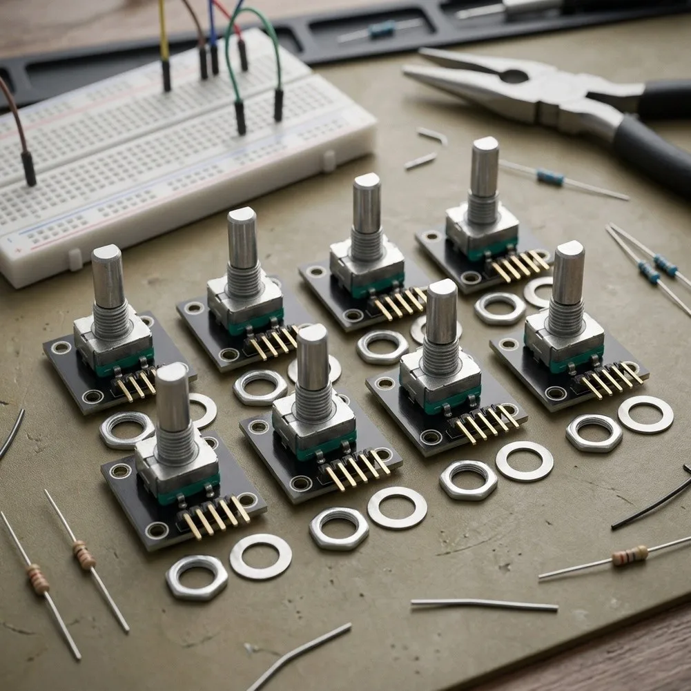 KY-040 360 Degree Rotary Encoder Module 8 pcs with Standard Pinout and Push Switch for Arduino and Embedded Systems