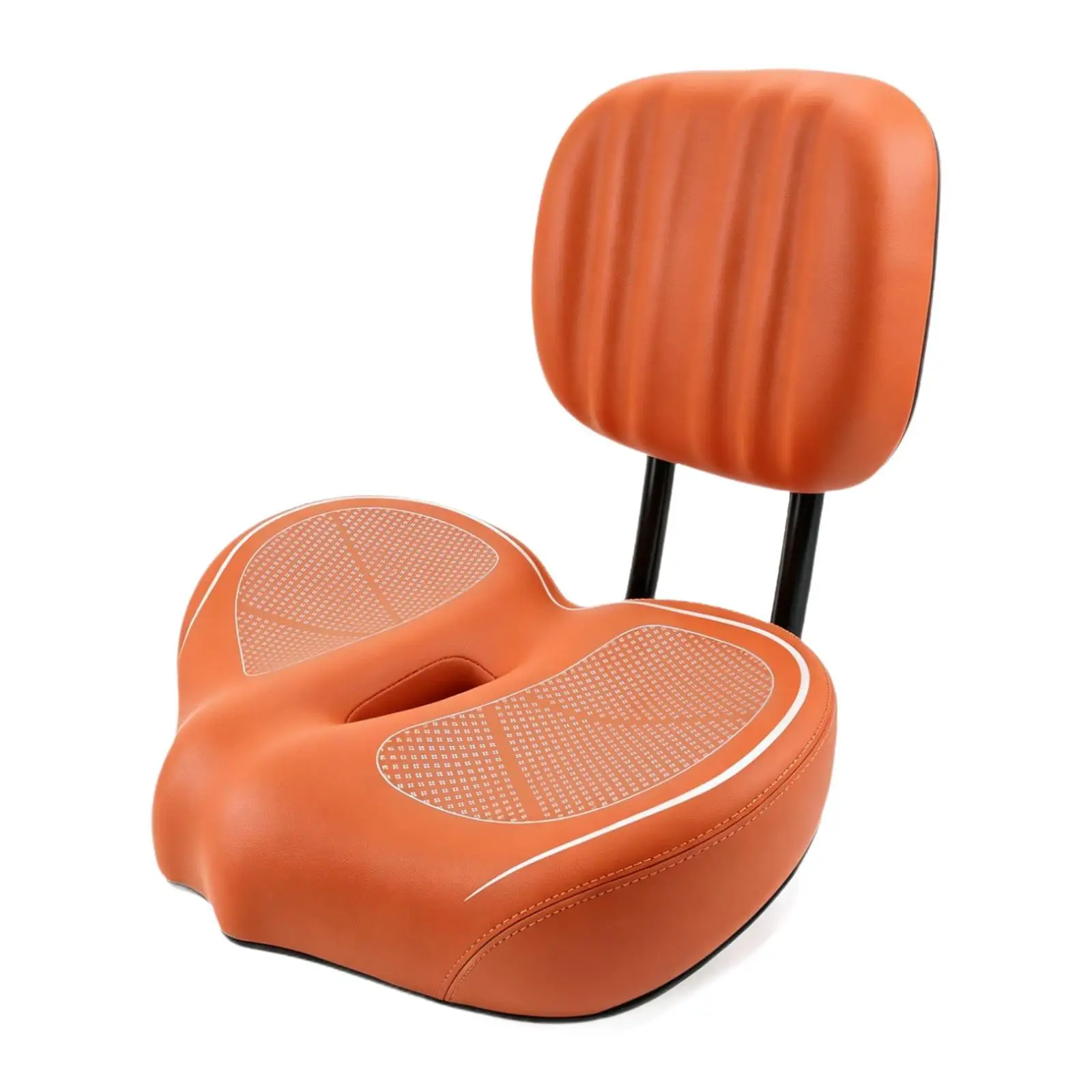 Padded Bike Seat with Backrest High Resilience Foam Shock Absorption Wide Ergonomic Saddle for Long Rides and Daily Commuting