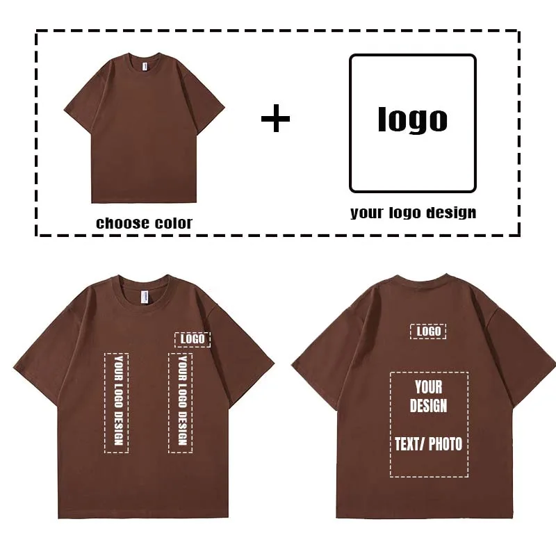 Customized LOGO Bestseller! 200GSM Heavy Cotton Tee - Free Design Printing - Highest Quality Affordable T-Shirt HM-X4 image 6