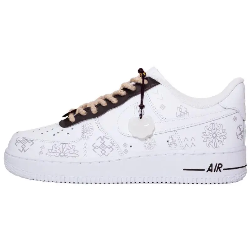 

[На заказ 008] Мужские туфли для скейтборда Nike Air Force 1, белые с низким берцем
