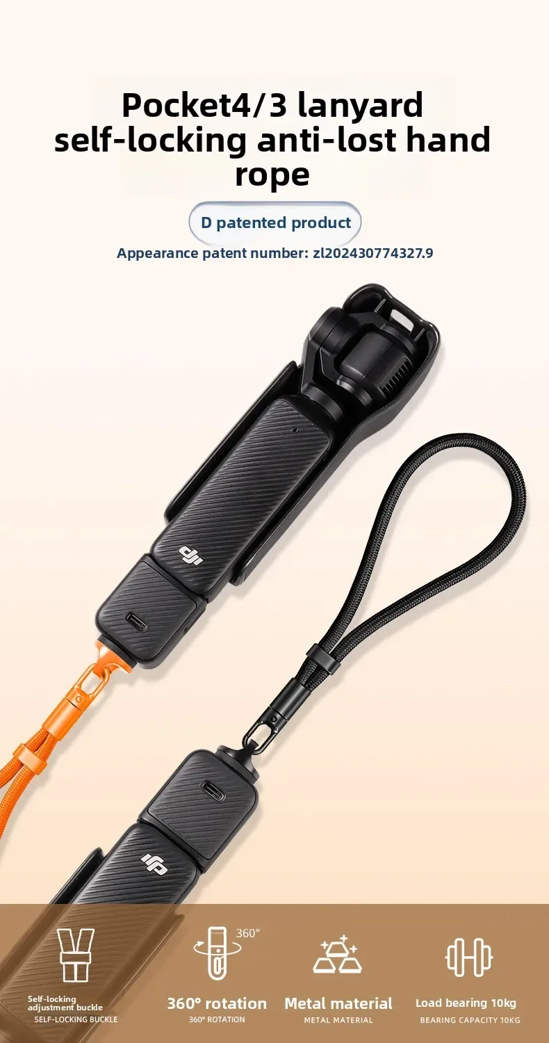 Anti-Verlust-Handschlaufe für DJI OSMO Pocket 4 Pro/4/3/insta360 Luna Ultra/X5/X6 mit 1/4 Zoll Schraubseil-Gurtband-Zubehör – Detail 1