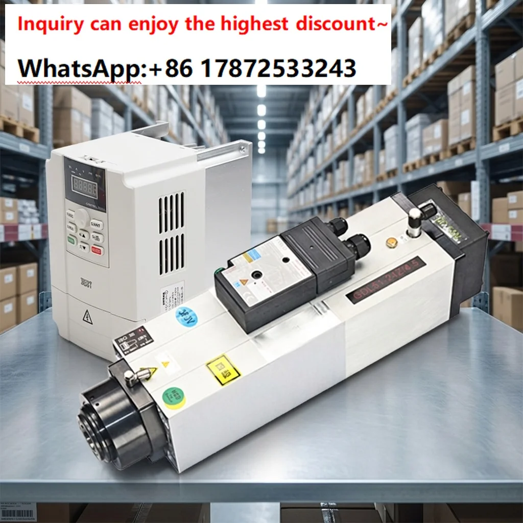 4.5kW air-cooled spindle and frequency converter kit, automatic tool changing spindle, suitable for ISO30 knife holder carving