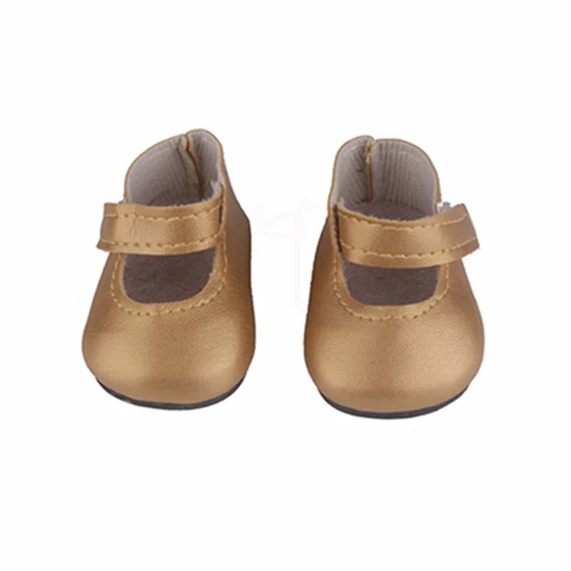 Chaussures en cuir PU exquises pour poupées bricolage, mini chaussures pour bébé américain et russe, 18 po, 6 couleurs, 43cm, nouveau