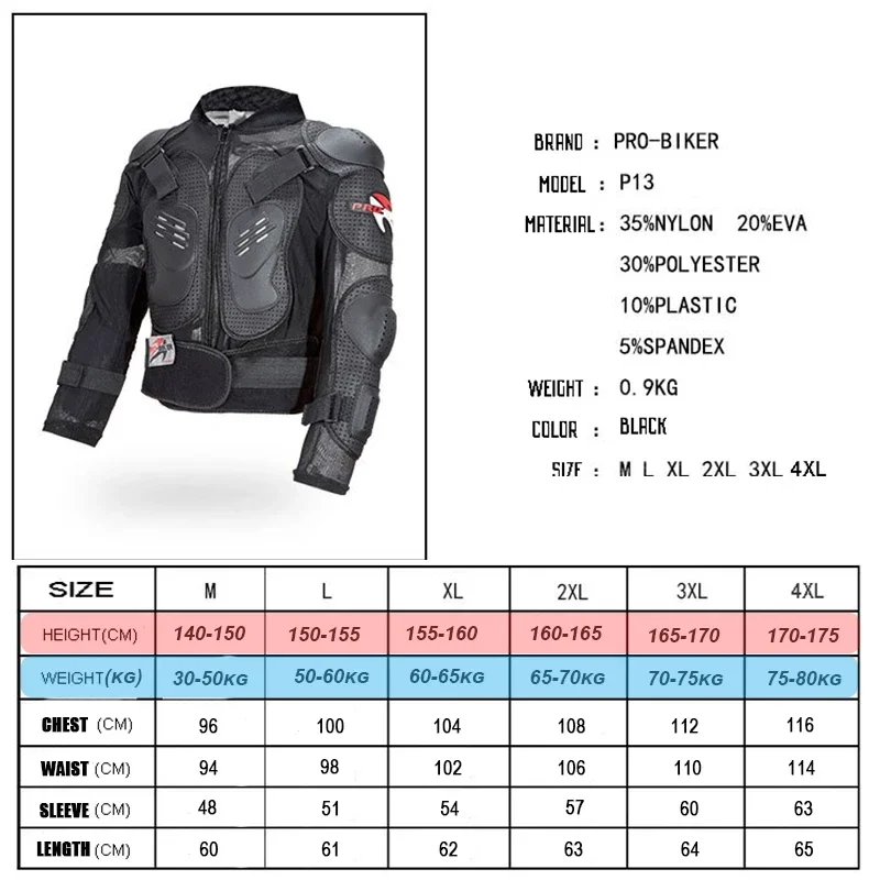 Riding Tribe Motorcycle Racing Body Armor Jacket Off-Road Safety Protection Motocross Clothing Chest Spine Protector Gear