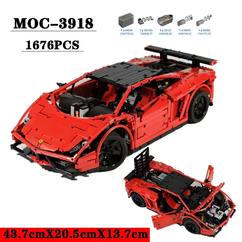 

Classic MOC-3918 Supercar 1676PCS Difficult Assembled Parts Building Block Model Adult Children Educational Toys Birthday Gift