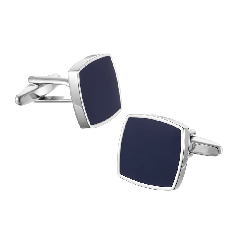 Copper material square blue enamel cufflinks Fashion men\'s French shirt cufflinks Wedding clothing accessories wholesale