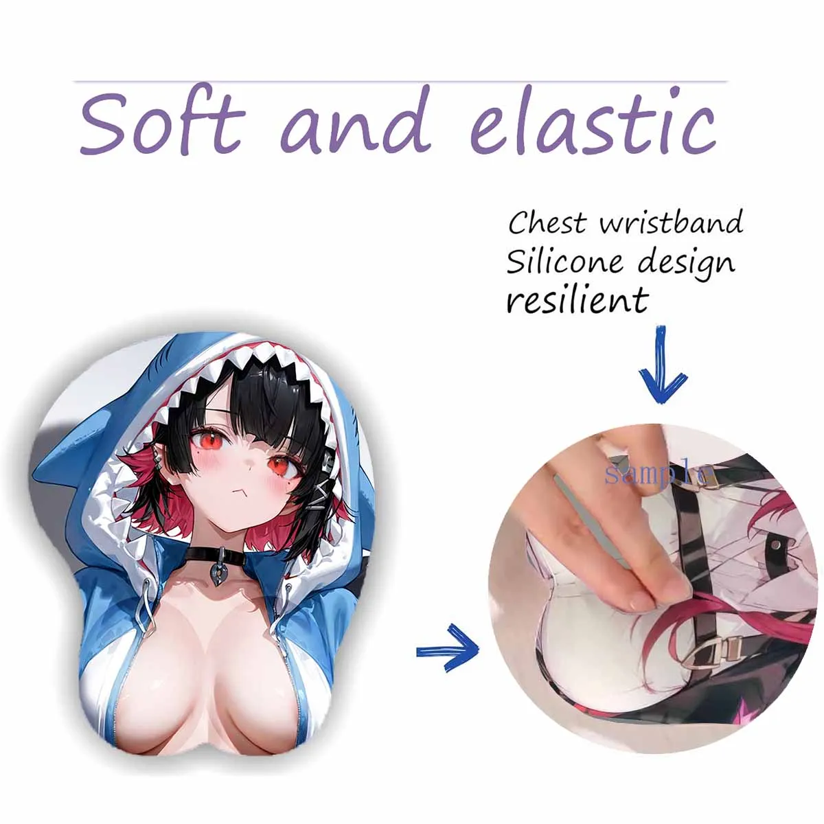 Anime Z_Zenless Z_Zone Zero OPPAI Non-slip Mouse Pad LED Backlit ZZZERO Ellen Joe 3D Mousepad Gel Padding Gaming Hentai Mat