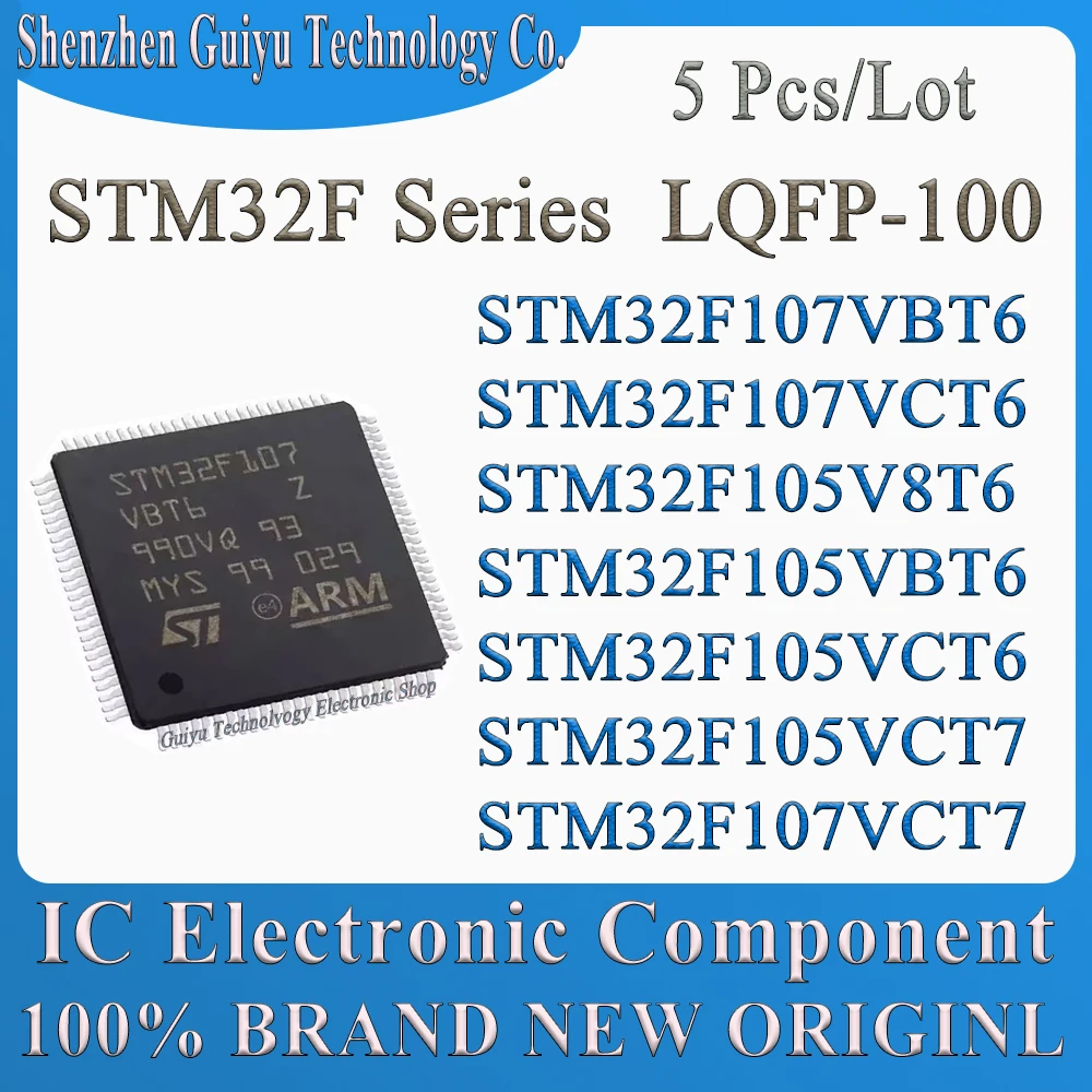 

5 Pcs/Lot STM32F107VBT6 STM32F107VCT6 STM32F105V8T6 STM32F105VBT6 STM32F105VCT6 STM32F105VCT7 STM32F107VCT7 LQFP-100 IC MCU Chip