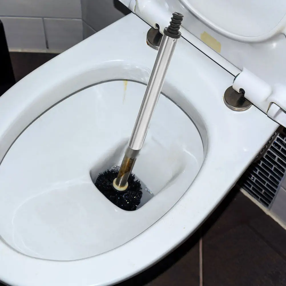Stainless Steel Toilet Brush Lower Rod Replacement – Durable Threaded Cleaning Brush Pole Attachment, Easy Install