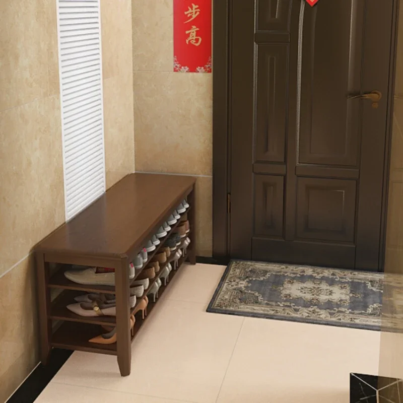 

Solid Wood Shoe Changing Stool Home Doorway Sitting Shoe Cabinet Stool Integrated Home Shoe Rack New Footstool Entrance Stool