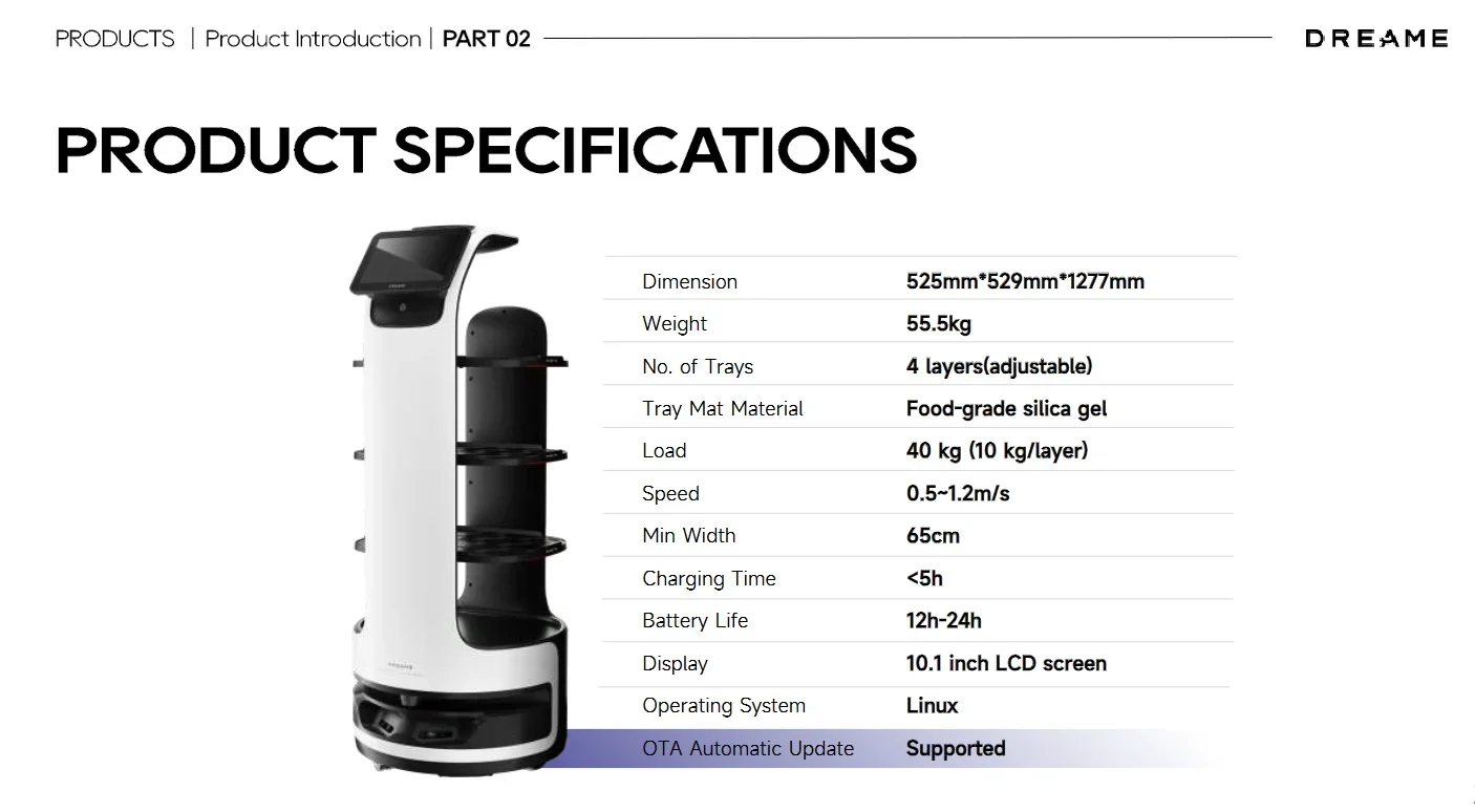 Intelligent Robot Restaurant Hotel restaurant automatic serving waiter pass dishes to greet guests without track