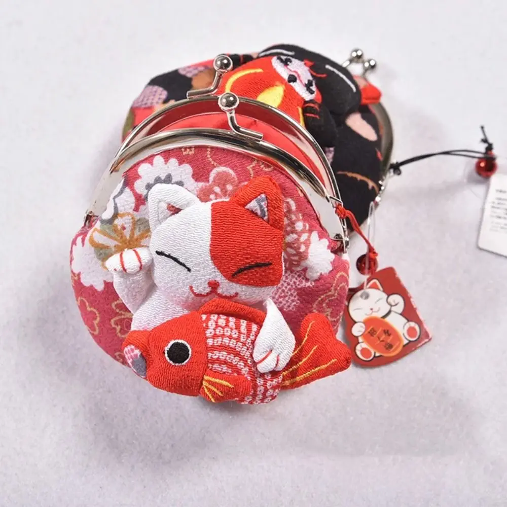 

Maneki Neko Lucky Cat Coin Purse Clasp Clutch Lovely Cute Multi-color Pocket Cloth Handbag Fortune Cat Small Item Bag