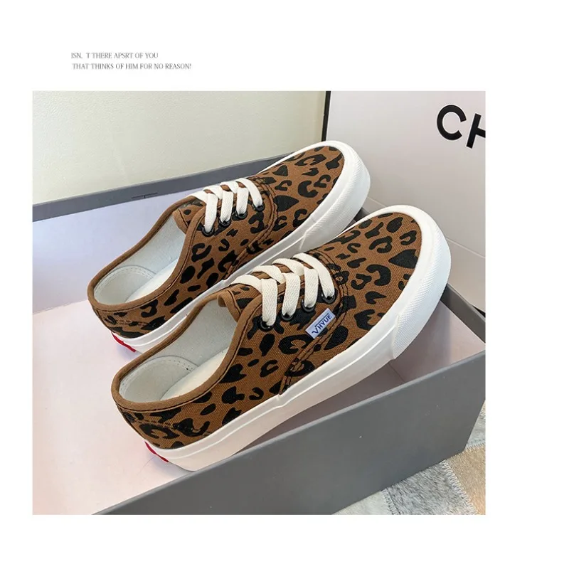 Superone Leopard Print Canvas Women Shoes Casual Skate Sneakers Shallow Platform Vulcanized Shoes Female Zapatillas De Deporte