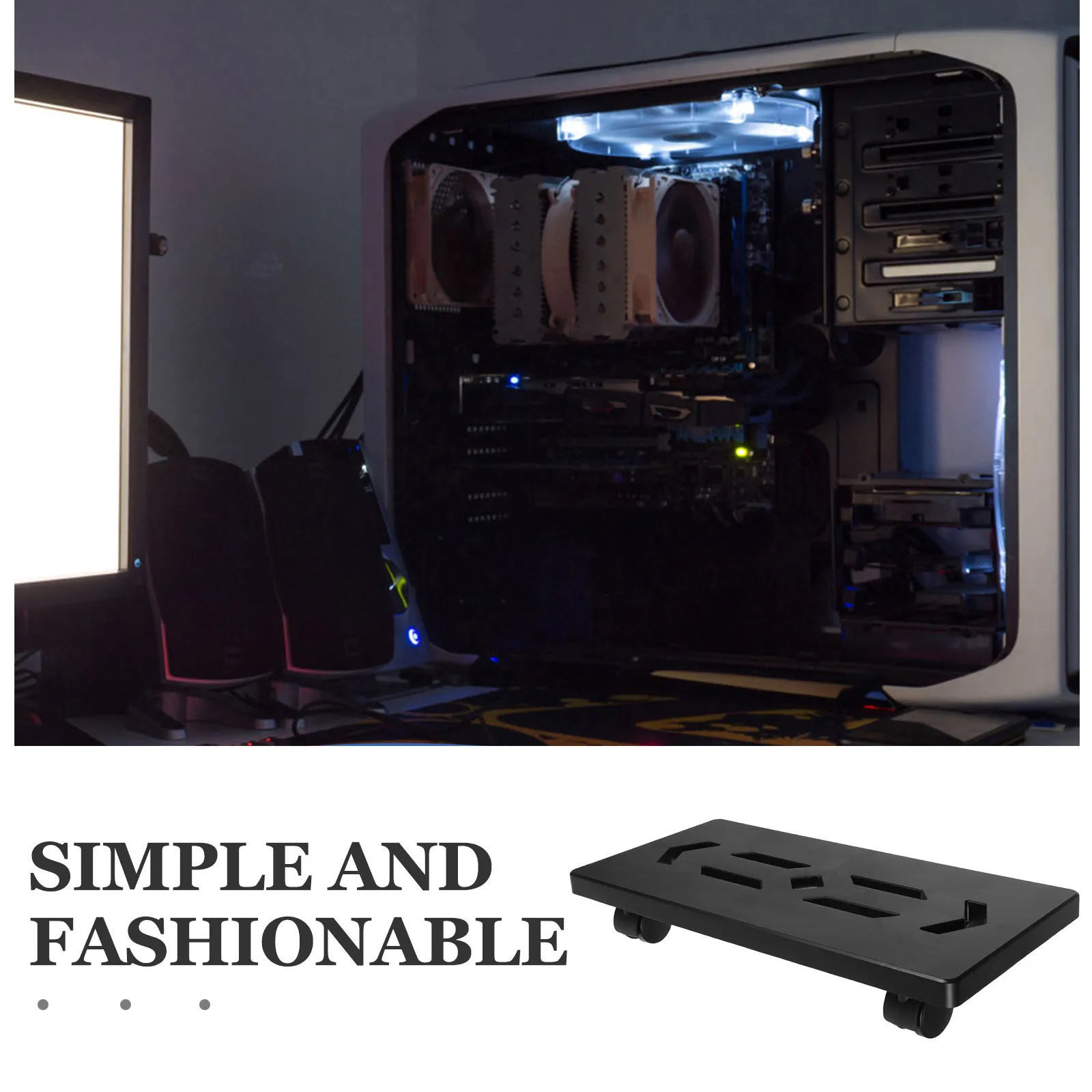 

CPU Stand Computer Tower Stand Movable Pc Holder Swivel Casters Under Desk Pc Floor Riser for Carpet Improved Ventilation