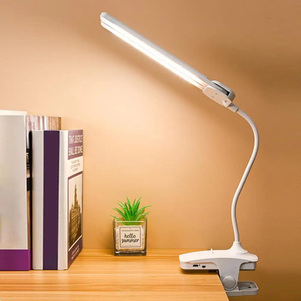 

Convenient Bedside Lamp Stepless Dimming Illumination Double Head Eye-caring LED Table Light Reading Lamp