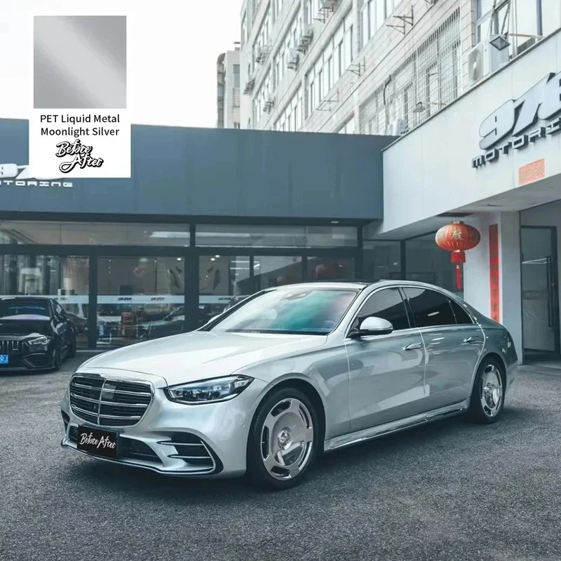 High Quality Metal Moonlight Silver PET PVC Vinyl Wrap Easy Installation