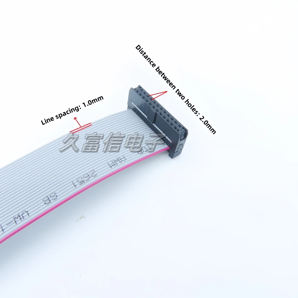 1pcs FC-24P Flat Cable IDC2.0mm Pitch 2*12P IDC Cable 10cm 20cm 30cm Gray Flat Ribbon Data Connection Cable JTAG Download Cable