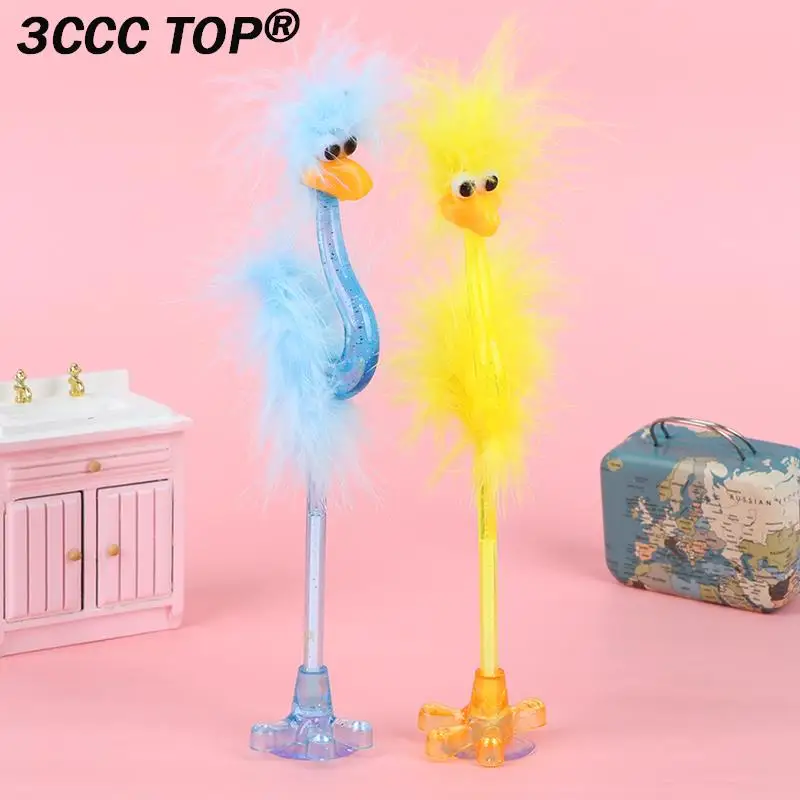 

1PC 21cm Creative Pen Cartoon Plush Ostrich Ballpoint Pen Signature Pens Writing Tools Student Stationery School Office Supplies