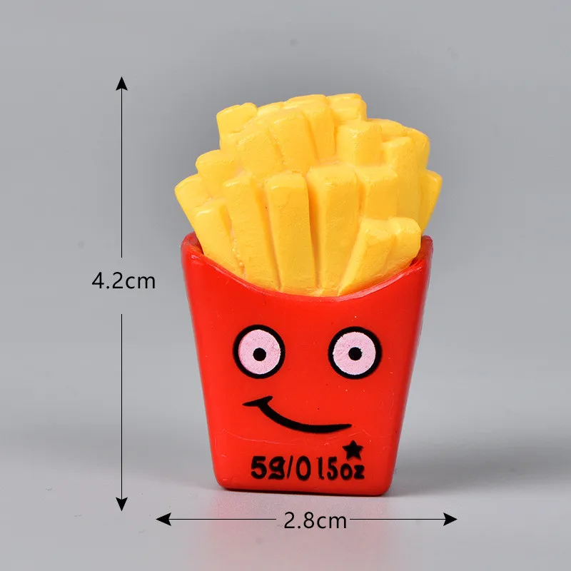 6Pcs Simulation Food Kitchen Toy Pretend Play Cooking Hamburger Fries Miniature Model Fake Bread Fast Food Kids Educational Toys