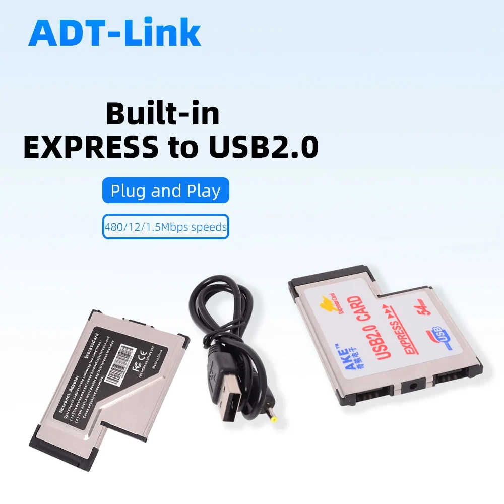 

Expansion Card NECXG EXPRESS To USB 2.0 2-port 54MM NO Exposure 480Mbps for Laptop SSD Scanners Printers Digital Camera CD-R/RW