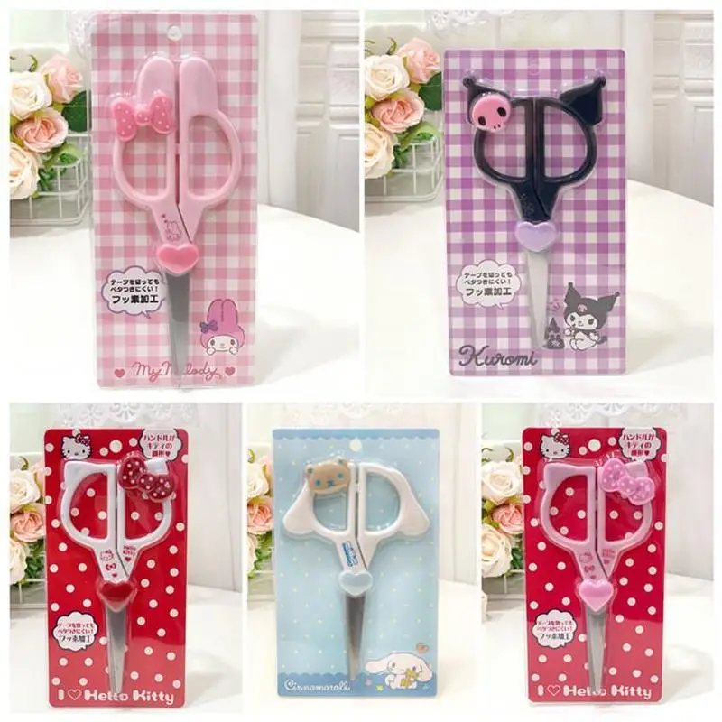 

10 шт. Sanrio Hello Kitty My Melody Kuromi ножницы резак для бумаги из нержавеющей стали сердце девушки изысканные канцелярские принадлежности с героями мультфильмов