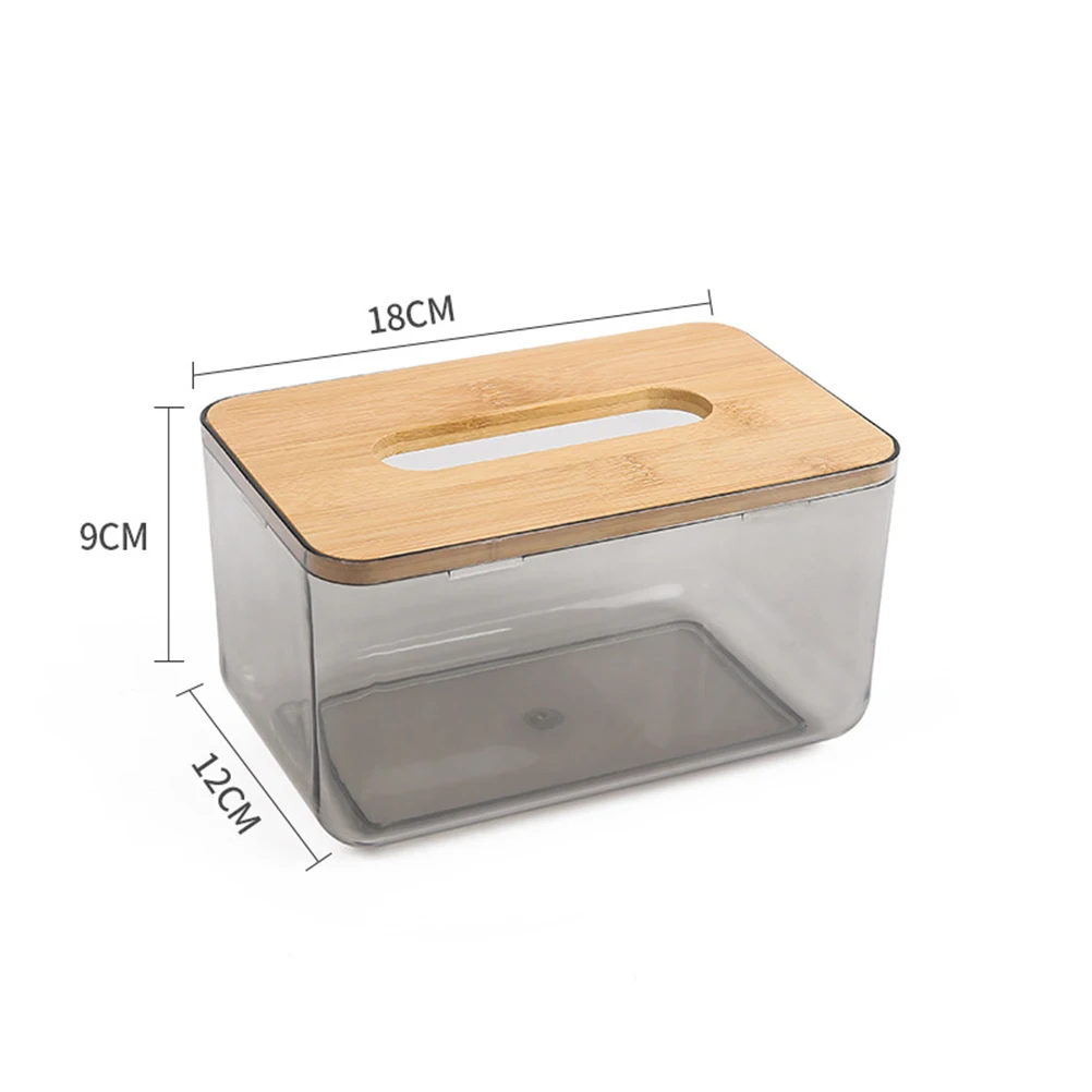 

Tissue Decorative Container Stylish Bamboo Cover Holder Room Bathroom Plastic Storage Box Tissue Paper Box