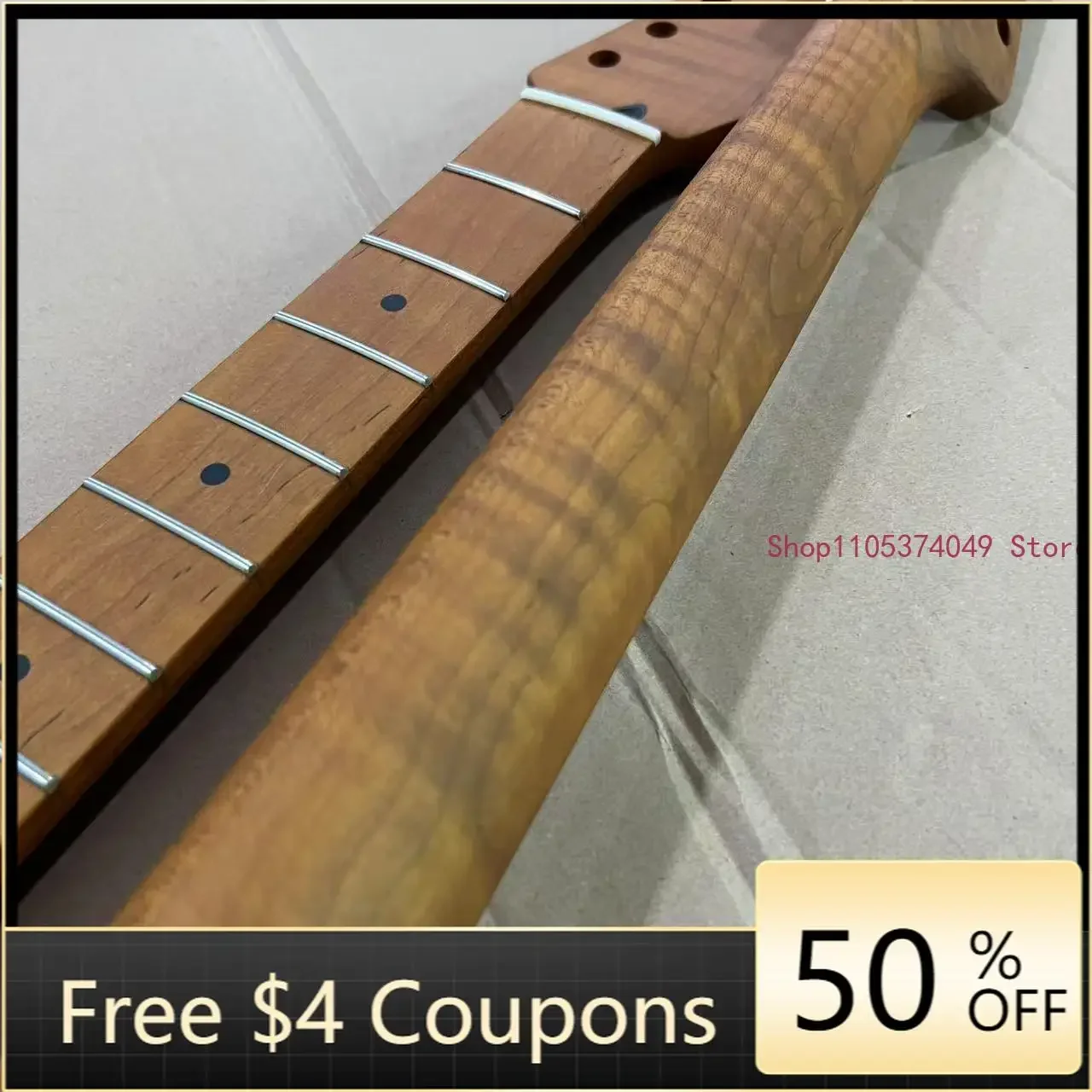 Premium Flame Maple Gloss or Matte Guitar Neck Replacement for ST TL Style Guitars Fast Shipping