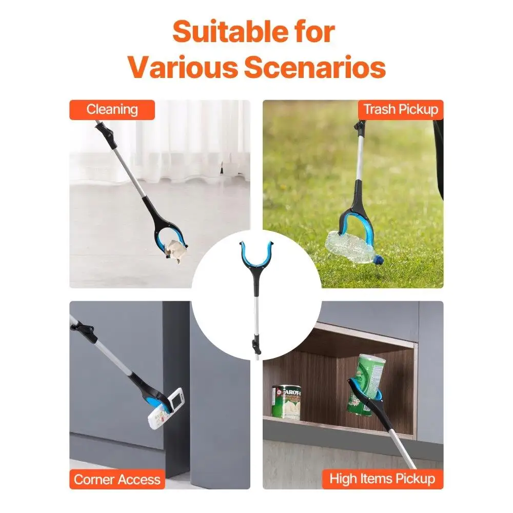 360 Rotating Jaw Grabber Reacher Tool 2-Pack Foldable with Magnets Heavy Duty