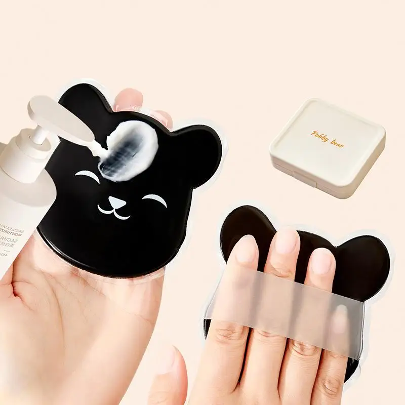 Bear-shaped Body Lotion Glove Self-Tanning Mitt Prevents Sticky Hands Applicator Soft Silicone Powder Puff Makeup Applicator